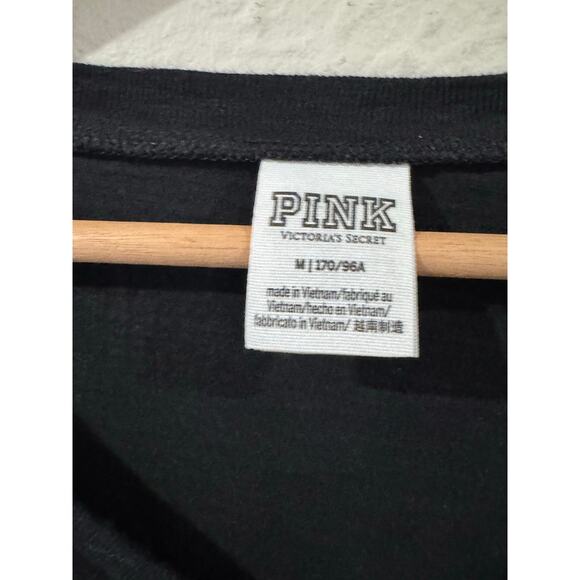 PINK Victorias's Secret Silver Sequin LS Dolman Tee Medium - Picture 3 of 5